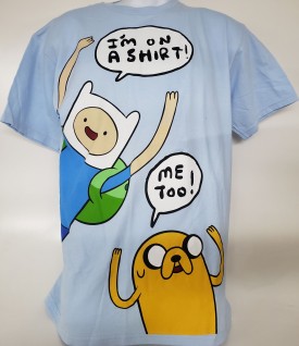 Cartoon Network Adventure Time Graphic Short Sleeve T-shirt Adult Size Large Light Blue