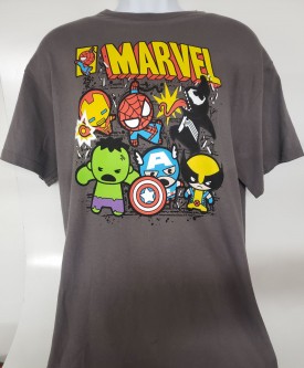 Kids Marvel Heroes Graphic Short Sleeve T-shirt Adult Size Large 42/44 Grey