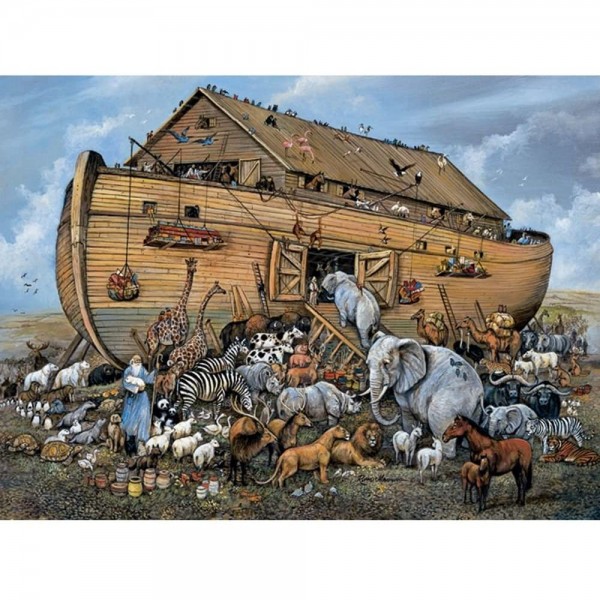 Bits and Pieces - 500 Piece Jigsaw Puzzle for Adults - Noah's Ark - 500 pc Boat and Animals Jigsaw by Artist Ruane Manning