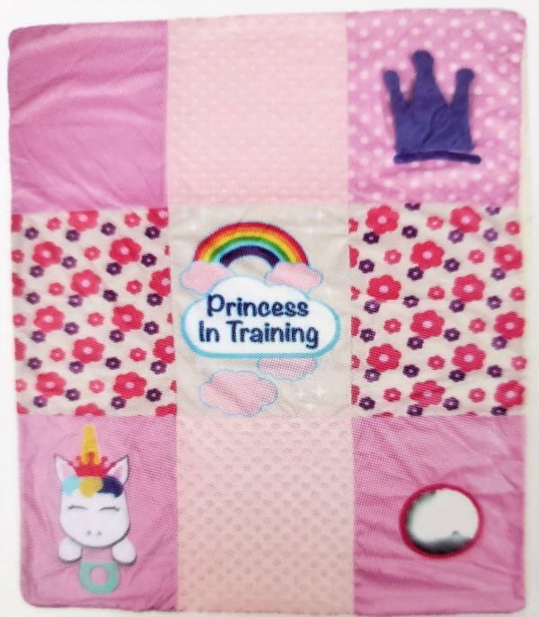 Born Loved Baby Interactive Blanket 30" x 40" With Teething Ring Princess in Training
