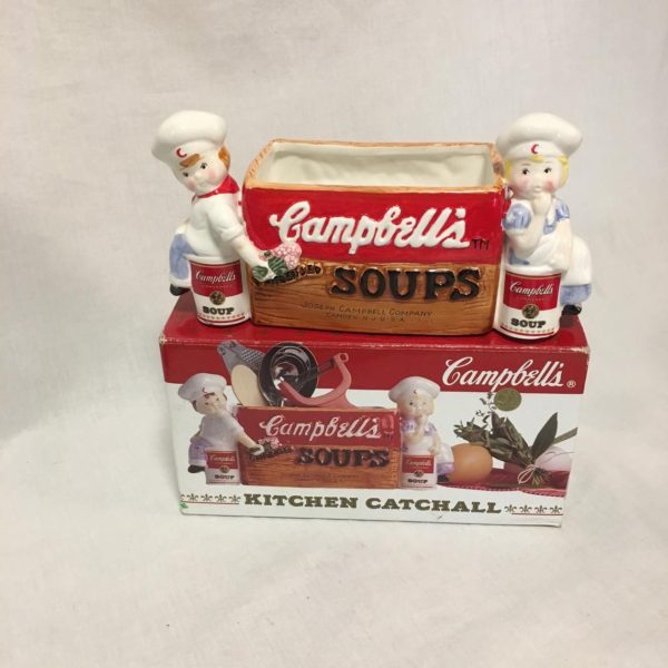 Vintage 1997 Campbells Soup Ceramic Kitchen Catchall 9" x 4" x 4"