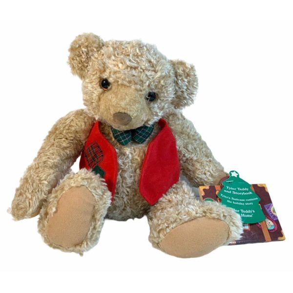 Hallmark Christmas Tyler Teddy & Storybook, Plush Teddy Bear, 10.5"