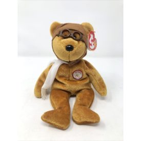 Ty Beanie Baby Bearon Brown Bear w/Cap & Goggles 100 Years Of Flight Pilot