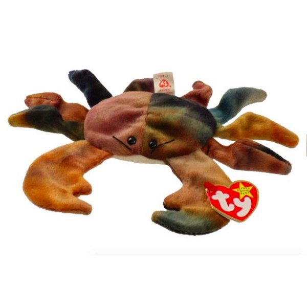 TY Beanie Babies Claude the Crab Stuffed Animal Plush Toy - 6 inches long - Brown