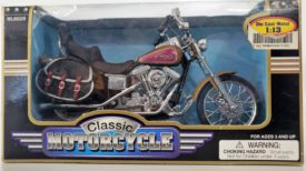 Classic Motorcycle V-Twin Gold Metallic Tank Saddlebags Die Cast Metal 1:13 Scale