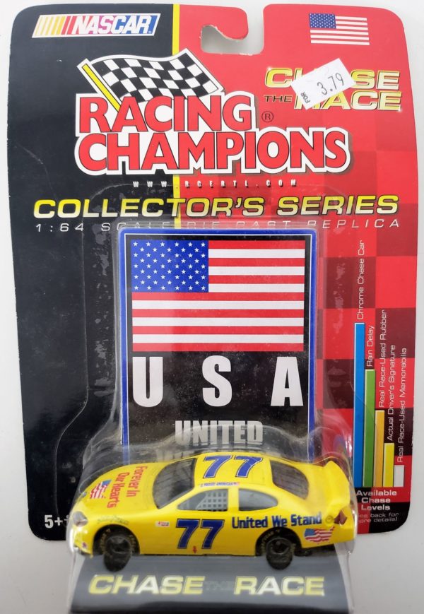 NASCAR #77 USA United We Stand Forever In Our Hearts Ford Taurus 2001 Racing Champions 1:64 Diecast