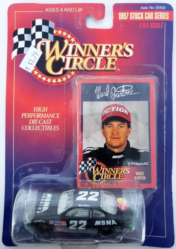 NASCAR #22 Ward Burton MBNA Pontiac Grand Prix 1997 Winner's Circle 1:64 Diecast