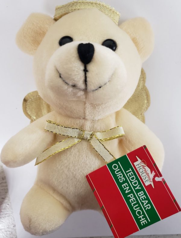 Christmas House Plush Angel Bear 6.5 Tan/Gold