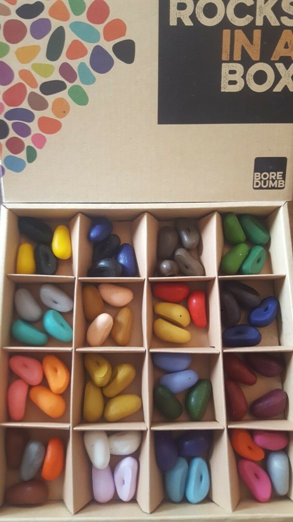 Rocks In A Box 64 Count Soy Wax Crayons by Bore Dumb