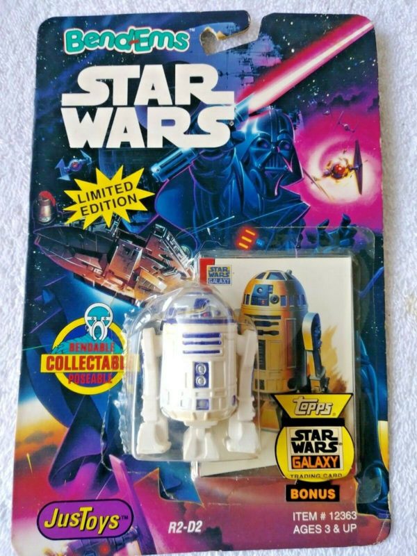 1993 JusToys Star Wars BendEms R2-D2 #12363 Poseable Action Figure with Card