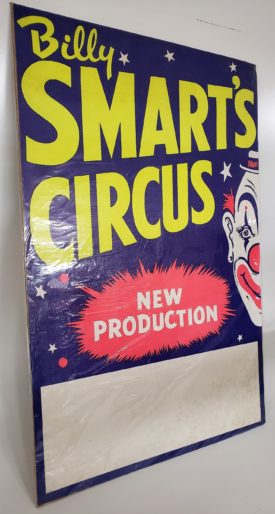 Original Vintage Retro Circus Poster - Billy Smart's Circus Blank Advertising Space Large Colorful 20 x 30 Printed In England