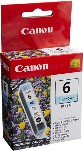 Canon BCI-6 Cyan Ink Tank Compatible to iP8500, iP6000D, iP5000, iP4000R, iP4000, iP3000, i9900, i9100, i960, i950, i900D, i860, S9000, S900, MP780, MP760, MP750, 60, S830D, S820D, S820, S800, BJC 8200