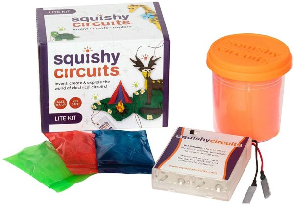 Squishy Circuits Lite Kit - Learn Electrical Circuits with Conductive Dough - Make Your Dough Creations Light Up - Hands-On STEM Learning for Ages 8 and Up