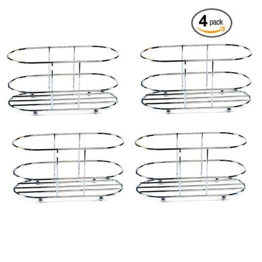 Chrome Wire Basket Oval 6 x 3.25 x 3 - 4 Pack Gift Bundle