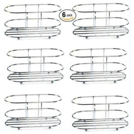 Chrome Wire Basket Oval 6 x 3.25 x 3 - 6 Pack Gift Bundle