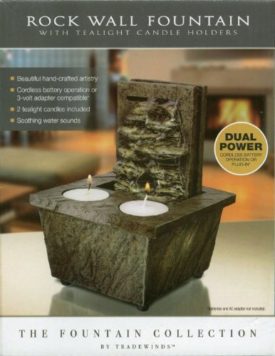 Rock Wall Fountain with Tealight Candle Holders by Tradewinds