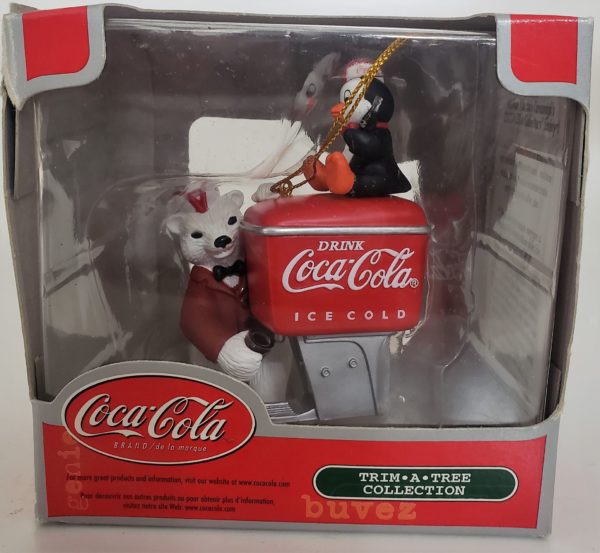 Coca-Cola Trim A Tree Soda Polar Bear Soda Jerk Fountain Machine Ornament