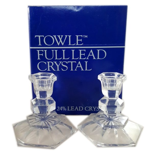 Towle Full Lead Crystal Candlesticks 3