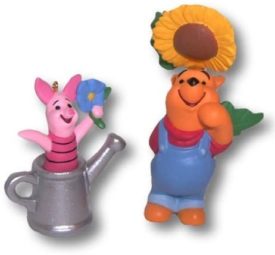 1998 Hallmark Ornament Garden of Piglet Winnie Pooh Disney Set of 2 QEO8403