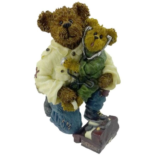 Boyds Bears Bearstone Resin Figurine - E.M.T. Bearsley with Carey... To the Rescue