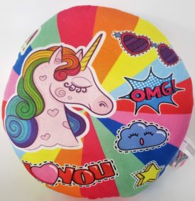 Girls Room Décor Colorful & Fun Rainbow Unicorn Plush Pillow - Multi-color
