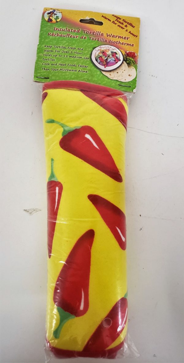 Insulated Tortilla Warmer Red Hot Chili Peppers Yellow