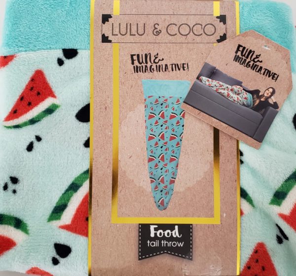 Lulu & Coco Watermelon Tail Throw Blanket Cover Relax Cozy 18" x 52" Novelty Fun Gift