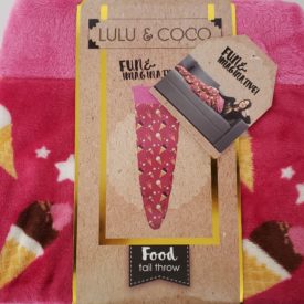 Lulu & Coco Ice Cream Tail Throw Blanket Cover Relax Cozy 18" x 52" Novelty Fun Gift