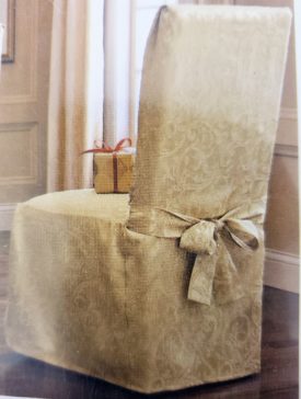 Gold Armless Dining Room Chair Cover - Fits Chairs Up To 42" Tall