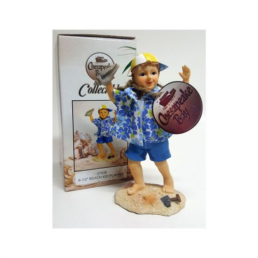 Chesapeake Bay Ltd. Collectible Beach Kid Playing Figurine 6.5 Boy