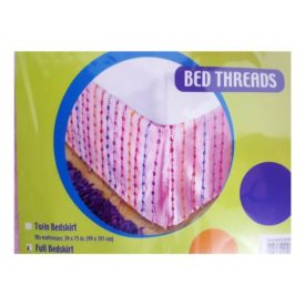 Bed Threads Princess Pink Beaded Bedskirt Full Size 54 in. x 75 in.