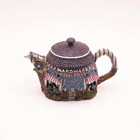 HOMETOWN TEAPOT COTTAGES "Hardware" Store Miniature Tea Pot