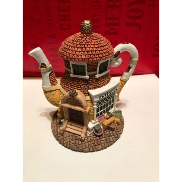 HOMETOWN TEAPOT COTTAGES "Antiques" Store Miniature Tea Pot