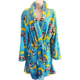 Hotel Spa Collection Ladies Plus Robe Cow Jumping Over The Moon, One Size - Blue