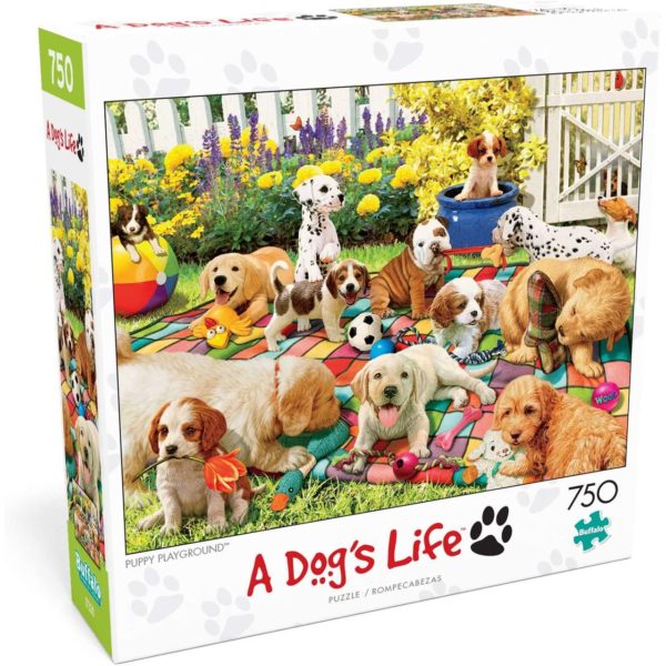 Buffalo Games - Puppy Playground - 750 Piece Jigsaw Puzzle Multicolor, 24"L X 18"W