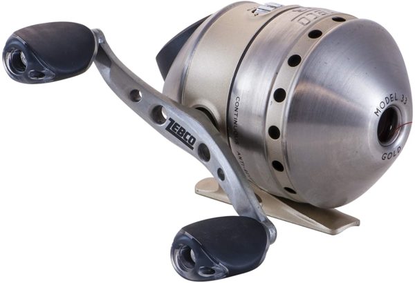 Zebco 33 Gold Spincast Fishing Reel, 3 Ball Bearings (2 + Clutch), Instant Anti-Reverse with a Smooth Dial-Adjustable Drag, Powerful All-Metal Gears with a Lightweight Graphite Frame