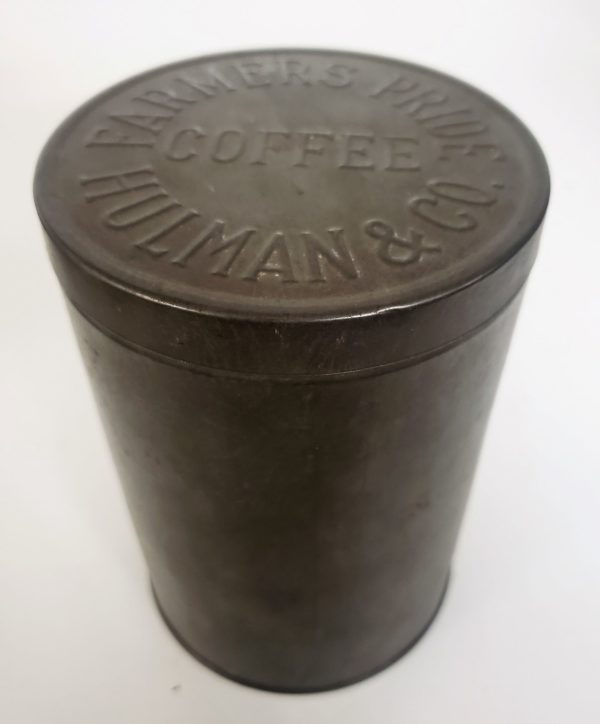 Antique Farmers Pride Coffee Tin Hulman & Co. Embossed Lid Empty, No Label
