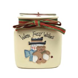 Crazy Mountain Short Candle Jar Christmas - Warm Fuzzy Wishes 26514 (3.25”x3”)
