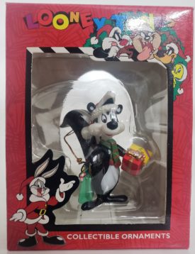 Looney Tunes Collectible Ornament - Pepe Le Pew w/ gift for Penelope Pussycat