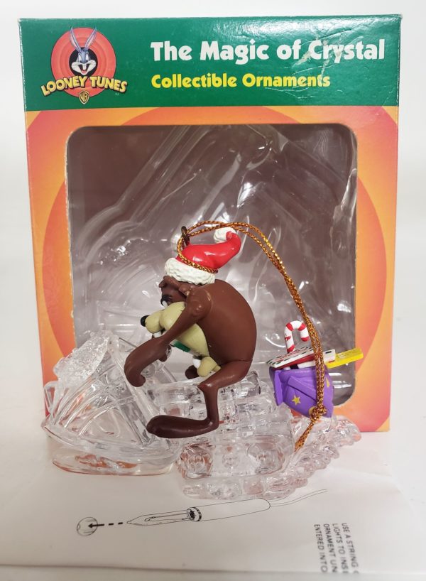 Looney Tunes Collectible Magic of Crystal String Light Ornament - Taz Rides Crystal Snowmobile