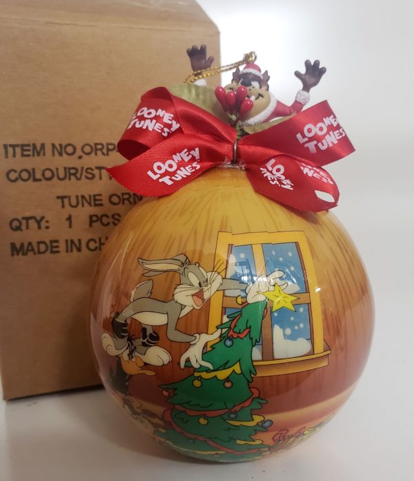Looney Tunes Collectible Ball Ornament - Jack n'  The Box Taz Santa