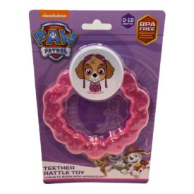 Nickelodeon Paw Patrol Teether Rattle Toy - Pink Skylar 0-18 Months BPA Free