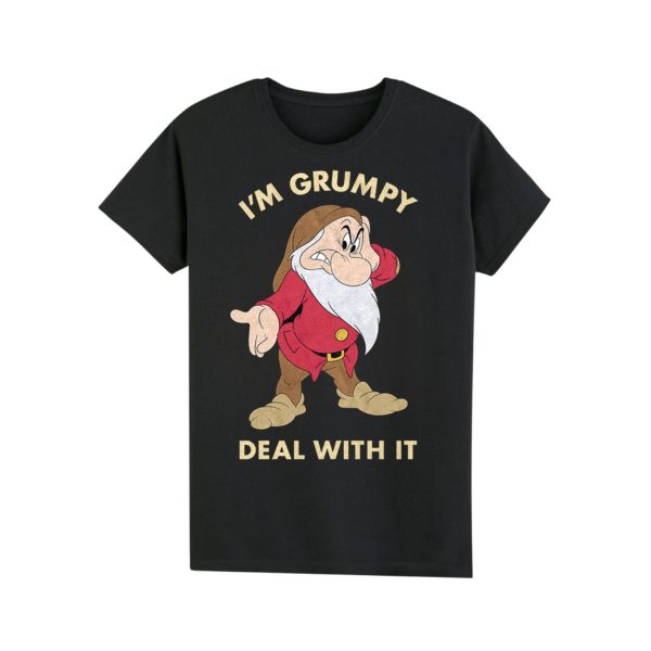 Disney Im Grumpy Deal With It Short Sleeve Graphic T-Shirt XL Black