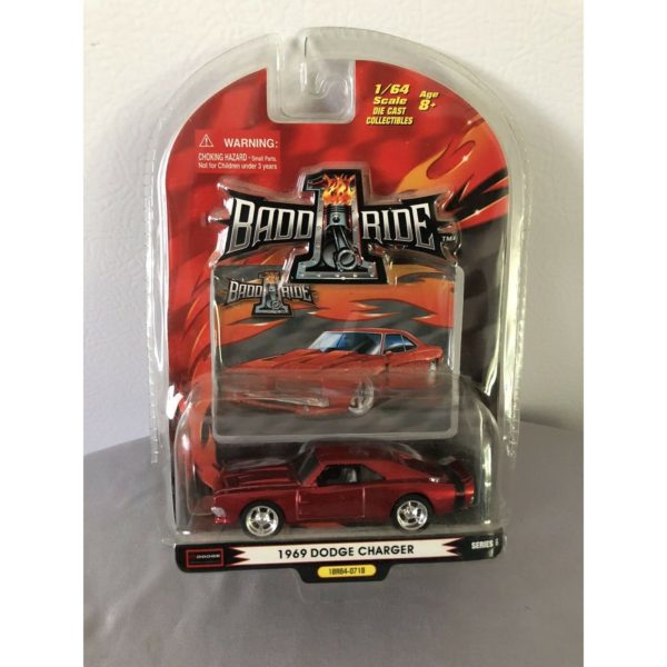 Badd Ride Series 6 1969 DODGE CHARGER 1:64 Scale Red Die-cast Car