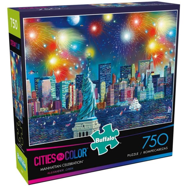 Buffalo Games - Cities in Color - Manhattan Celebration - 750 Piece Jigsaw Puzzle, 24"L X 18"W