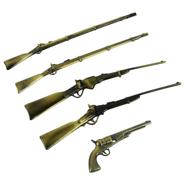 Civil War Musket/Carbine/Revolver Miniature Firearms Replica Set 5 Piece