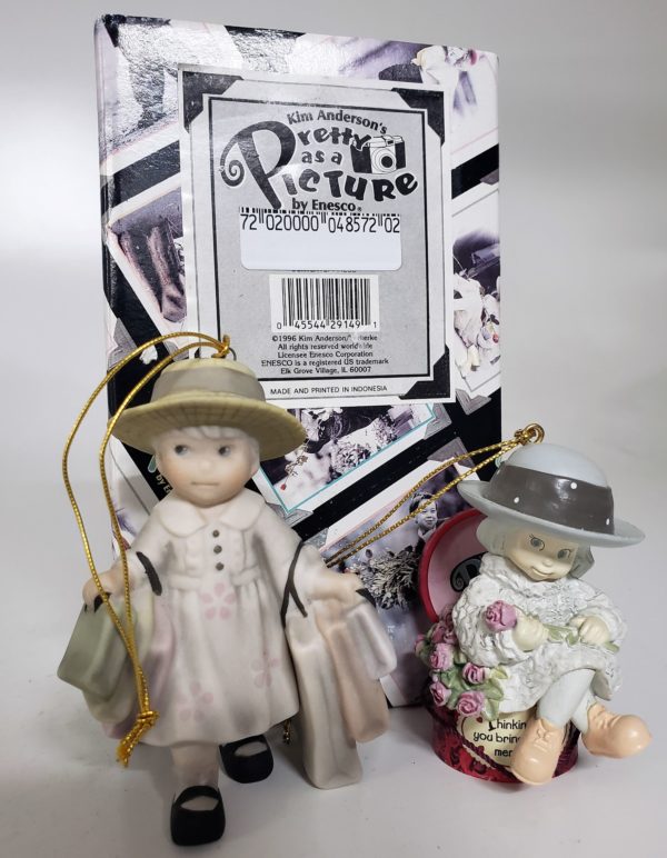 Kim Anderson's Pretty As A Picture Porcelain Resin Ornaments Set of 2