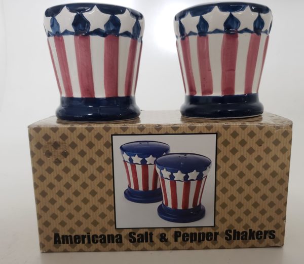 Americana Patriotic Uncle Sam Hat Red, White and Blue Salt & Pepper Shakers
