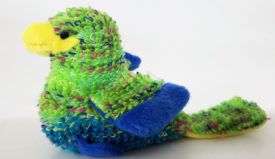 Russ Berrie Plush Bird Blue/Green Loop Stitch  4"