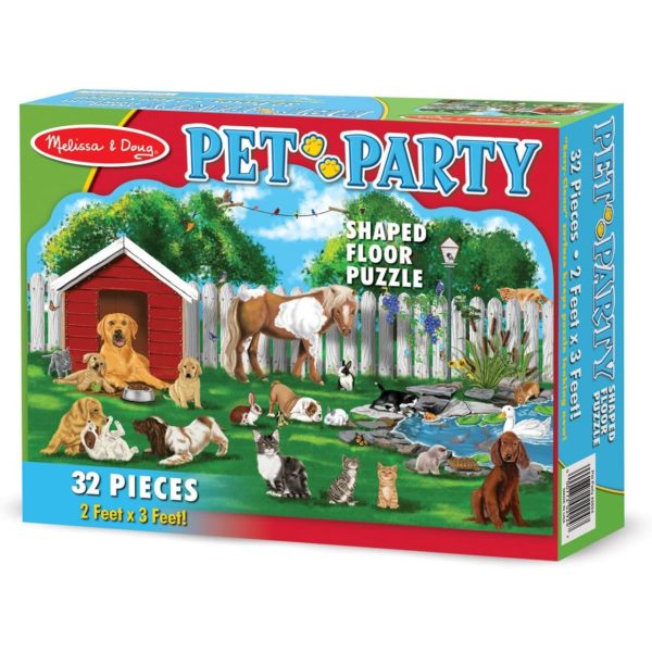 Melissa & Doug Pet Party Shaped Floor Puzzle - 32 Pieces